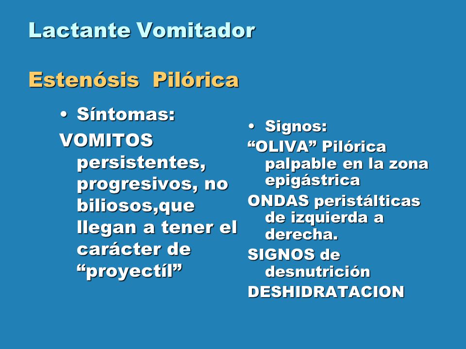 Estenosis del piloro sintomas